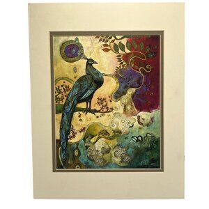 Peacock Art Print Entitled Shangri La Birds Raina Gentry Artist Signed